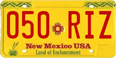 NM license plate 050RIZ