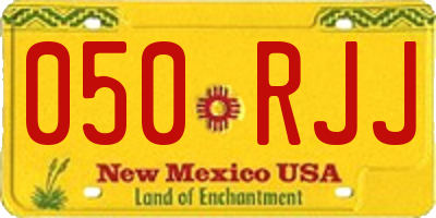 NM license plate 050RJJ