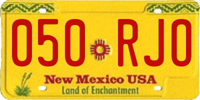 NM license plate 050RJO