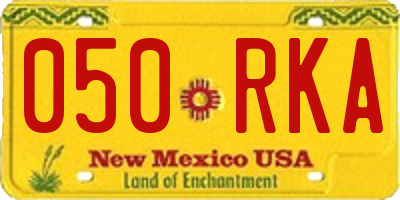 NM license plate 050RKA