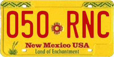NM license plate 050RNC