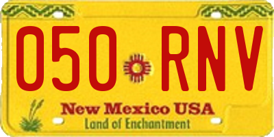 NM license plate 050RNV