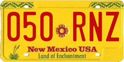 NM license plate 050RNZ
