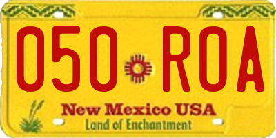 NM license plate 050ROA