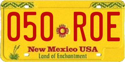 NM license plate 050ROE