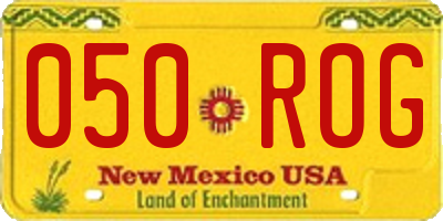 NM license plate 050ROG