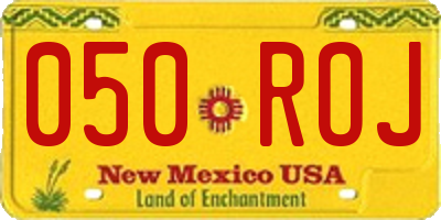 NM license plate 050ROJ