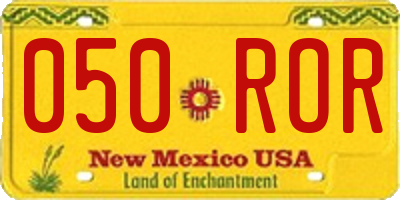 NM license plate 050ROR