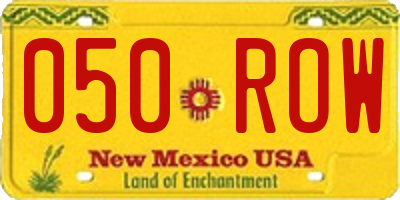 NM license plate 050ROW