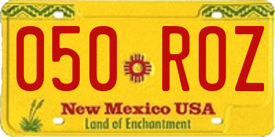 NM license plate 050ROZ