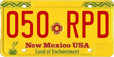 NM license plate 050RPD