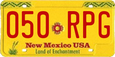 NM license plate 050RPG