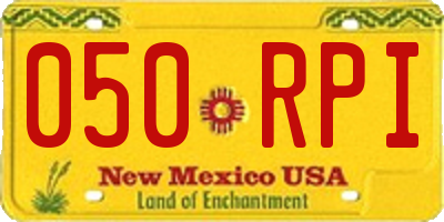NM license plate 050RPI