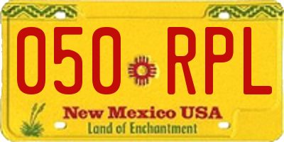 NM license plate 050RPL