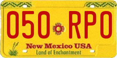 NM license plate 050RPO
