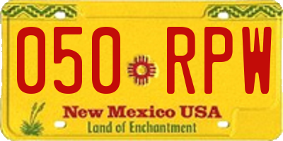 NM license plate 050RPW
