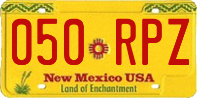 NM license plate 050RPZ