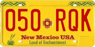 NM license plate 050RQK