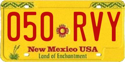 NM license plate 050RVY