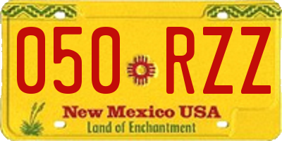 NM license plate 050RZZ