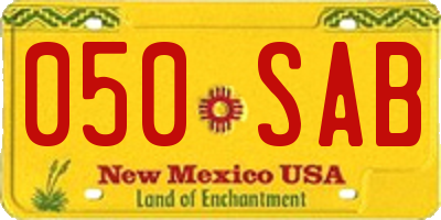 NM license plate 050SAB