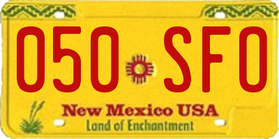 NM license plate 050SFO