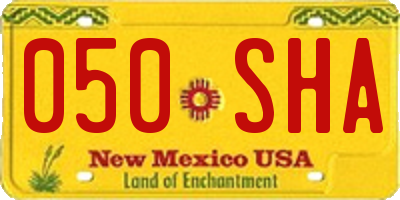 NM license plate 050SHA