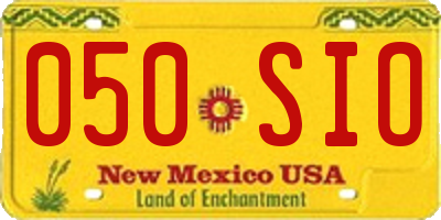 NM license plate 050SIO