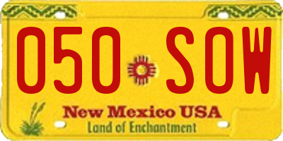 NM license plate 050SOW