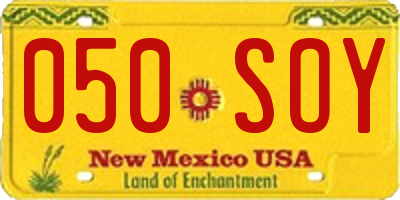NM license plate 050SOY