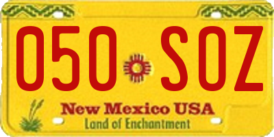 NM license plate 050SOZ