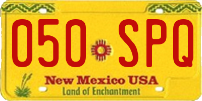 NM license plate 050SPQ