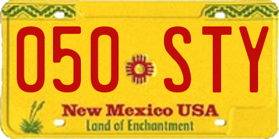 NM license plate 050STY