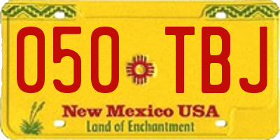 NM license plate 050TBJ