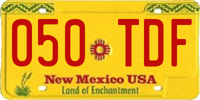 NM license plate 050TDF