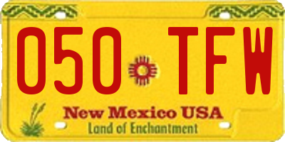 NM license plate 050TFW