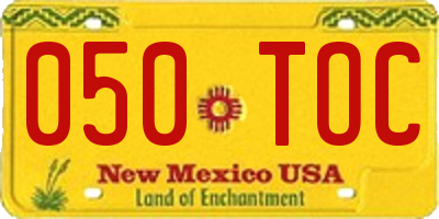 NM license plate 050TOC