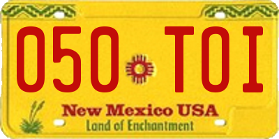 NM license plate 050TOI