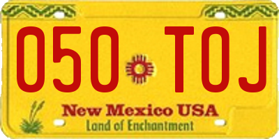 NM license plate 050TOJ