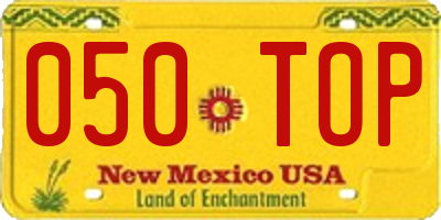NM license plate 050TOP