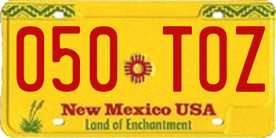 NM license plate 050TOZ