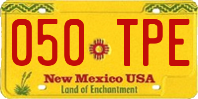 NM license plate 050TPE