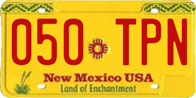 NM license plate 050TPN