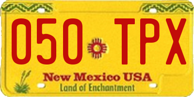 NM license plate 050TPX