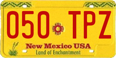 NM license plate 050TPZ