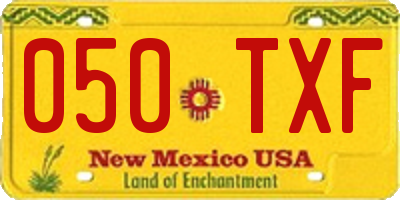 NM license plate 050TXF