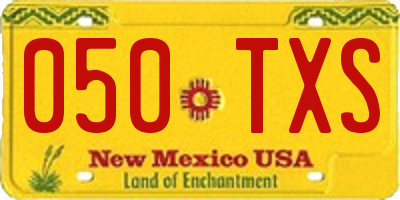 NM license plate 050TXS