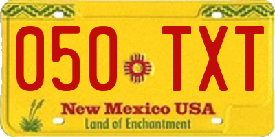 NM license plate 050TXT