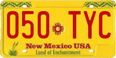 NM license plate 050TYC