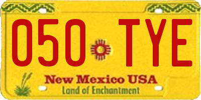 NM license plate 050TYE